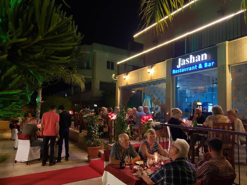 Guests dining on the terrace of Jashan Restaurant & Bar, Famagusta