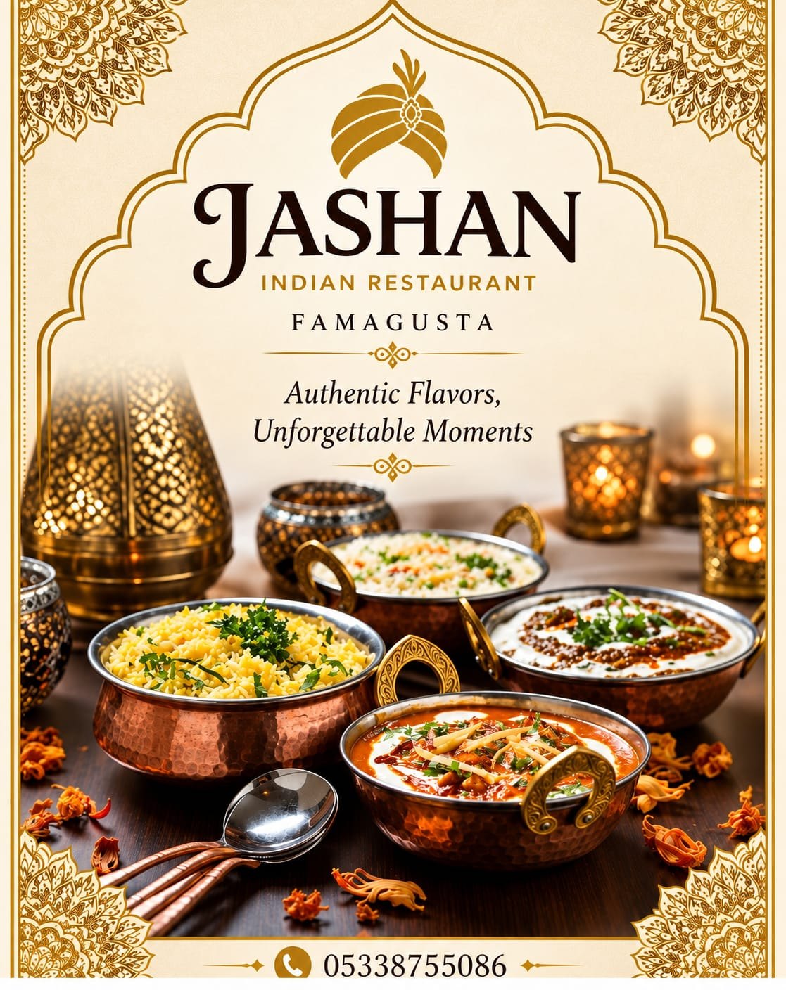 Jashan Indian Restaurant Famagusta — authentic flavors, unforgettable moments. Phone 0533 875 50 86